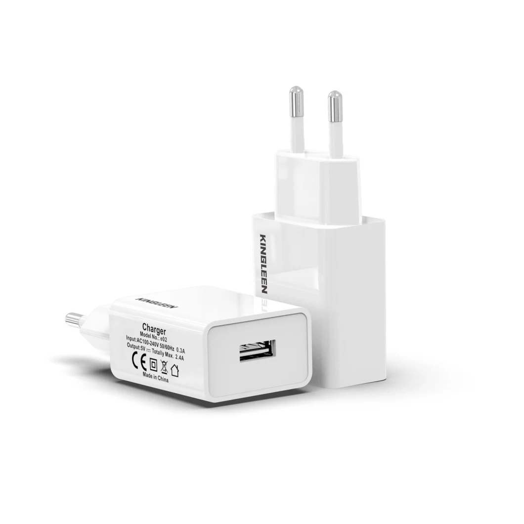 2.4A EU Plug 5V Factory Wholesale CE RoHS Wall Charger Micro Kit for Samsung/ Huawe/ Xiaomi/Oppo