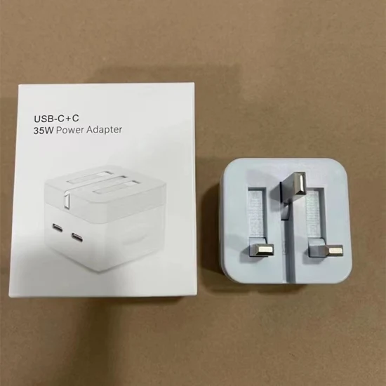 Neuankömmling 35W Dual Pd Schnellladegerät Adapter EU Us USB-C+C Handy-Wandladegerät für iPhone 14 13 12